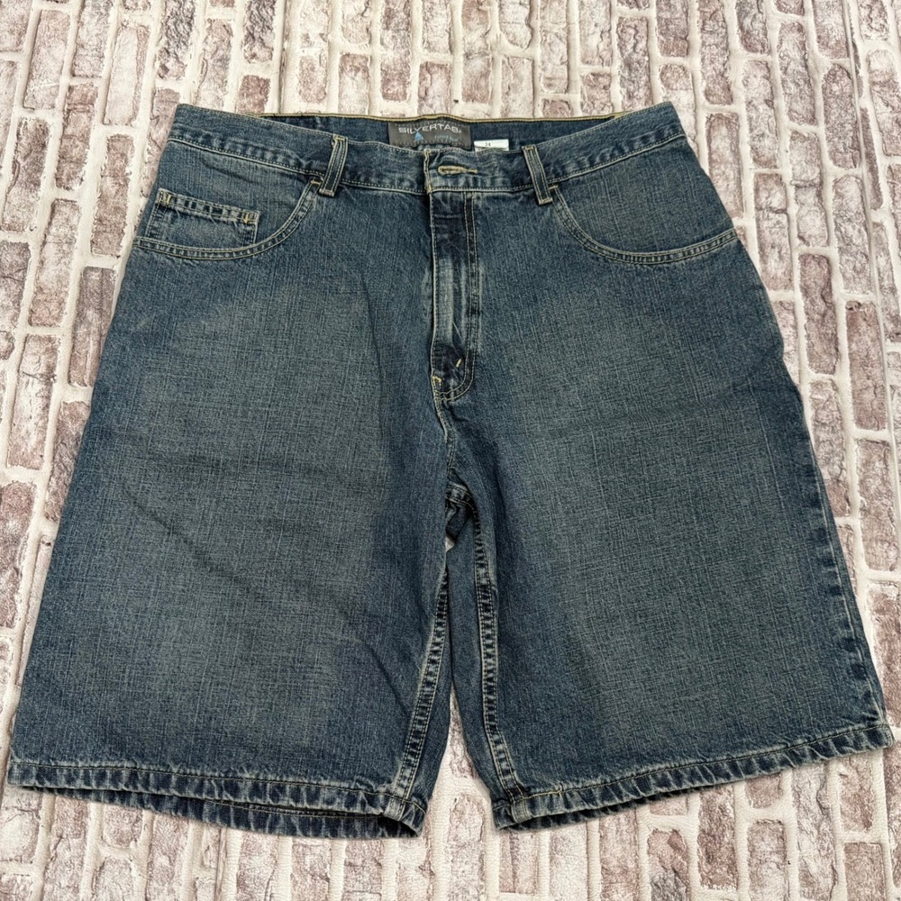 Levis SilverTab Loose Fit Denim Shorts Mens 34 Blue Baggy VTG Y2K Skate Grunge